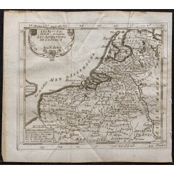 Gravure de 1749 - Carte des Pays-Bas - 1