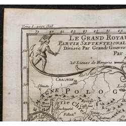 Gravure de 1749 - Carte de la Hongrie - 2