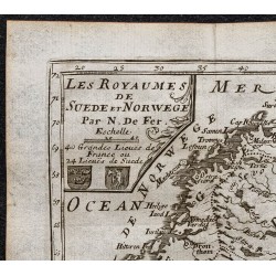 Gravure de 1749 - Carte de Suède et de Norvège - 2