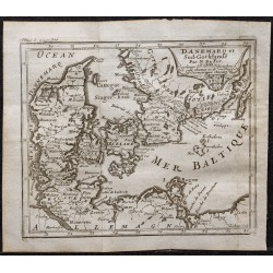 Gravure de 1749 - Carte du Danemark - 1