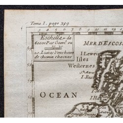 Gravure de 1749 - Carte des Îles britanniques - 2