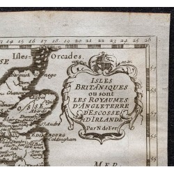 Gravure de 1749 - Carte des Îles britanniques - 3