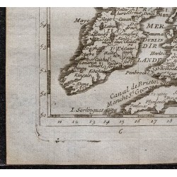 Gravure de 1749 - Carte des Îles britanniques - 4