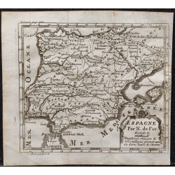 Gravure de 1749 - Carte de l'Espagne - 1