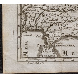 Gravure de 1749 - Carte de l'Espagne - 4