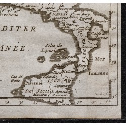 Gravure de 1749 - Carte de l'Italie - 5