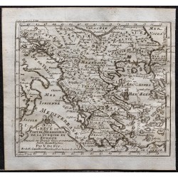 Gravure de 1749 - Carte de la Grèce - 1