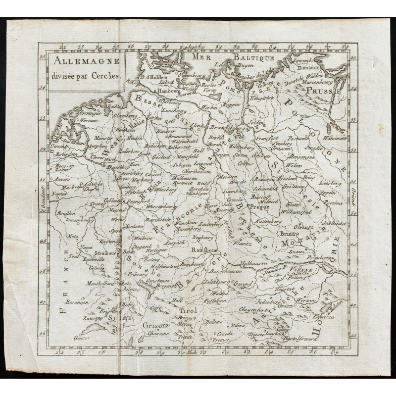 Gravure de 1803 - Carte de l'Allemagne - 1