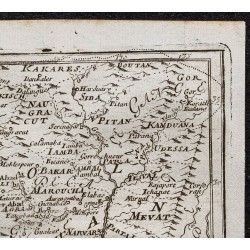Gravure de 1749 - Carte de l'Empire moghol - 3