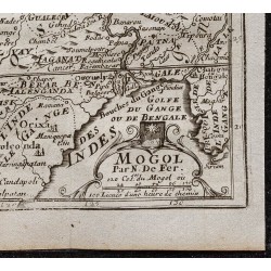 Gravure de 1749 - Carte de l'Empire moghol - 5