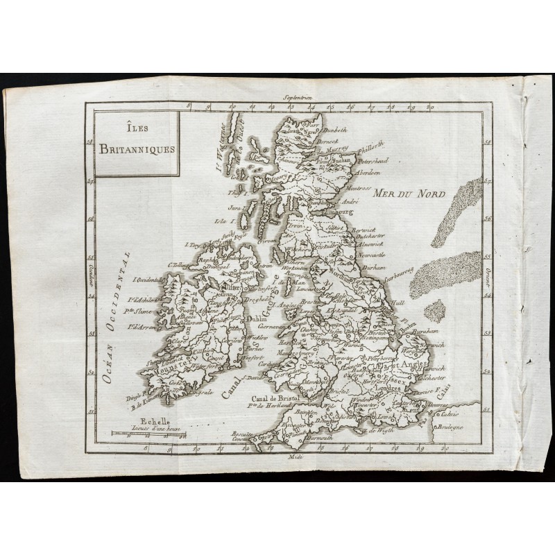 Gravure de 1803 - Carte des Îles Britanniques - 1