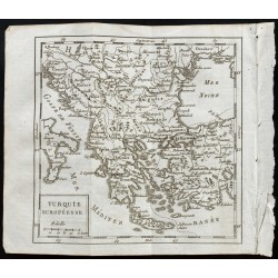 Gravure de 1803 - Carte de la Turquie européenne - 1