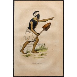 Gravure de 1843 - Guerrier de Tongatapu - 1