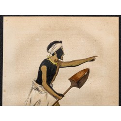Gravure de 1843 - Guerrier de Tongatapu - 2