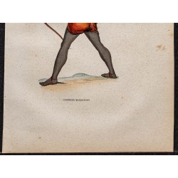 Gravure de 1843 - Guerrier d'Erromango (Vanuatu) - 3