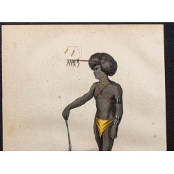 Gravure de 1843 - Papou de Nouvelle-Guinée - 2