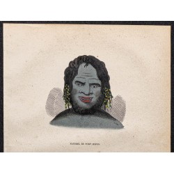 Gravure de 1843 - Aborigènes d'Australie - 2