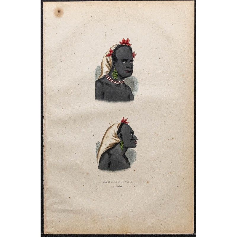 Gravure de 1843 - Chef de Vanou (Vanikoro) - 1