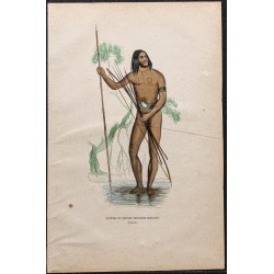 Gravure de 1843 - Papou de Nouvelle Guinée - 1
