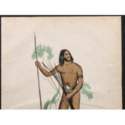 Gravure de 1843 - Papou de Nouvelle Guinée - 2