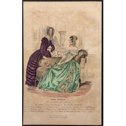 Gravure de 1844 - Gravure de mode du paris élégant - 1