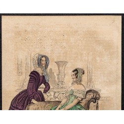 Gravure de 1844 - Gravure de mode du paris élégant - 2