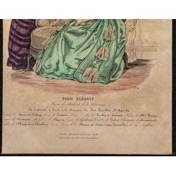 Gravure de 1844 - Gravure de mode du paris élégant - 3