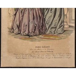 Gravure de 1844 - Gravure de mode du paris élégant - 3