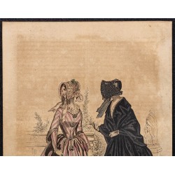 Gravure de 1844 - Gravure de mode du paris élégant - 2