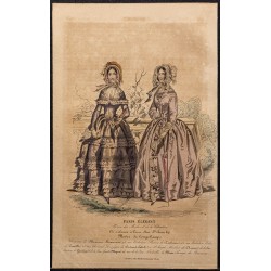 Gravure de 1844 - Gravure de mode du paris élégant - 1