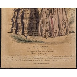 Gravure de 1844 - Gravure de mode du paris élégant - 3