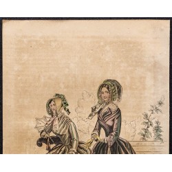 Gravure de 1844 - Gravure de mode du paris élégant - 2