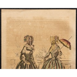 Gravure de 1844 - Gravure de mode du paris élégant - 2
