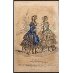 Gravure de 1844 - Gravure de mode du paris élégant - 1