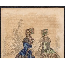 Gravure de 1844 - Gravure de mode du paris élégant - 2