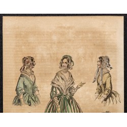 Gravure de 1844 - Gravure de mode du paris élégant - 2