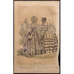 Gravure de 1844 - Gravure de mode du paris élégant - 1