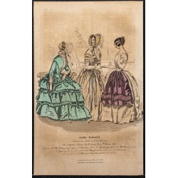 Gravure de 1844 - Gravure de mode du paris élégant - 1