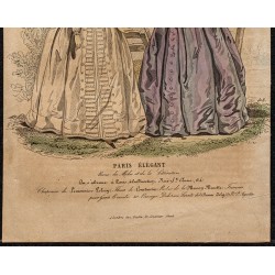 Gravure de 1844 - Gravure de mode du paris élégant - 3