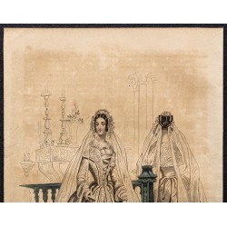 Gravure de 1844 - Gravure de mode du paris élégant - 2