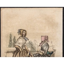 Gravure de 1844 - Gravure de mode du paris élégant - 2