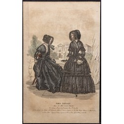 Gravure de 1844 - Gravure de mode du paris élégant - 1