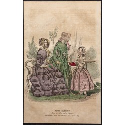 Gravure de 1844 - Gravure de mode du paris élégant - 1