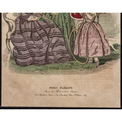 Gravure de 1844 - Gravure de mode du paris élégant - 3