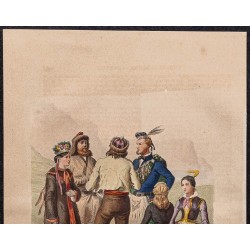 Gravure de 1862 - Costumes européens - 2