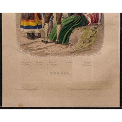Gravure de 1862 - Costumes européens - 3