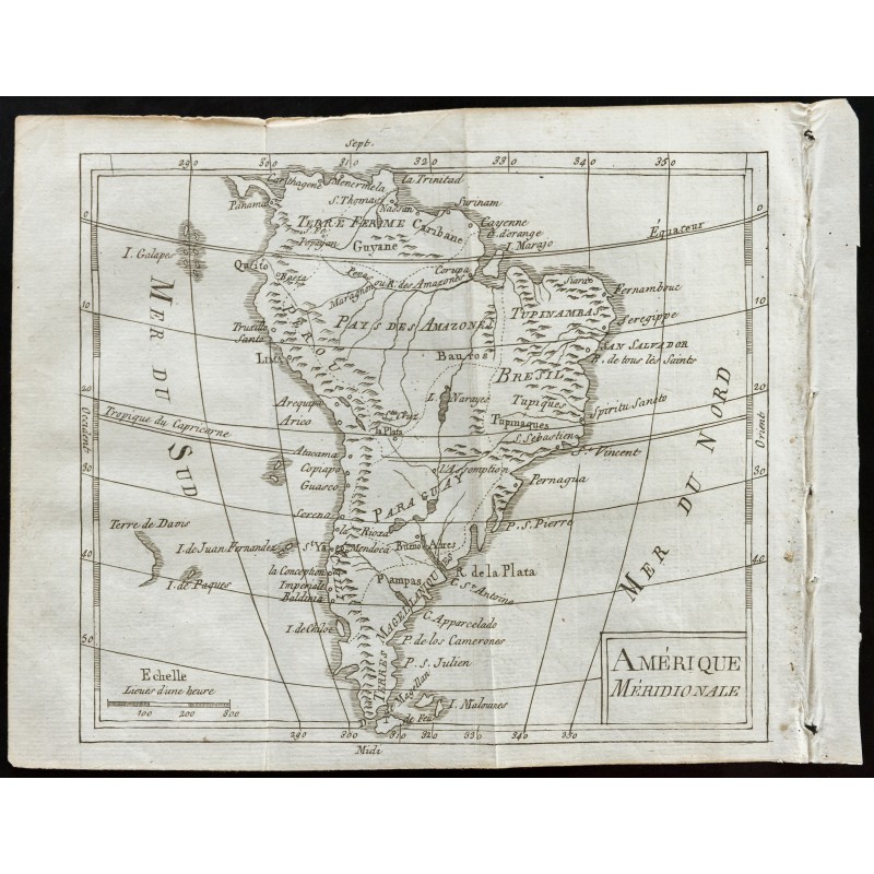 Gravure de 1803 - Carte de l'Amérique du sud - 1