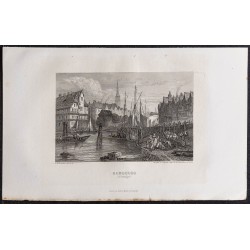 Gravure de 1862 - Hambourg en Allemagne - 1