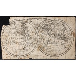 Gravure de 1768 - Mappemonde de Peter Meijer - 1