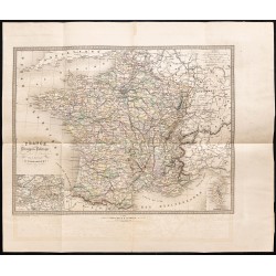 Gravure de 1864 - France physique & Politique - 1